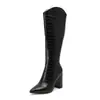 Botas de tacón alto de charol con punta fina para mujer para otoño e invierno, con suelas de goma antideslizantes, cremallera lateral, botas estilo Martin ultraligeras de tacón muy alto para mujer