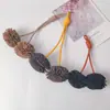 Colgante para Bolso con Borla de PU Serie Miu con un Toque de Lujo, Mini Accesorio de Cuero, Llavero con Bola de Borla Tejida Hecha a Mano para Bolso
