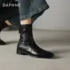 Botines Cortos Delgados de Punta Cuadrada Maillard 2025 Nuevos Botas Chelsea Martin de Cuero para Mujer Marrones Botas de Mujer Otoño e Invierno