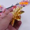 Nuevos accesorios de bricolaje hechos a mano, pegatinas de tela bordadas con flores de plata falsas, accesorios para tocados de actuación escénica, flor de metal n.° 11