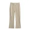 Venta al por mayor de Ropa para Mujer Transfronteriza, Nuevo Estilo de Verano Estilo Europeo y Americano Pantalones Casuales Versátiles Adelgazantes de Cintura Alta, Pantalones Acampanados Ligeramente Cortos