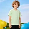 200g Camiseta Infantil Cor Sólida Manga Ligeiramente Caída Fina Verão Uniforme de Classe Evento de Formatura com Logo Estampado Atacado