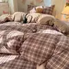 Conjunto de cama popular, ultrassuave e fofo de quatro peças, incluindo um conjunto de capa de colchão de três peças (Grau A, adequado para bebês e crianças pequenas), e lençóis e lençóis de elástico para estudantes, disponível para dropshipping