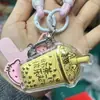 Té de Leche de Oro Puro, Papas Doradas, Llavero de Hamburguesa, Coche, Dinero, Casa, Cadena de Teléfono de Dibujos Animados, Colgante de Bolsa al por Mayor