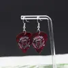 Historia Extraña Pendientes Pecto Guitarra Forma de Corazón Celuloide Acrílico Plano Eddie Mismo Comercio Exterior Amazon