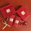 Toalha de Casamento Presente Urso Vermelho Caixa de Casamento Presente de Dote Personalizado Aniversário Presente de Retorno do Primeiro Ano Absorvente