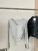 Camiseta Manga Longa Estilo Coreano Simples Picante com Cintura Marcada Decote V Outono/Inverno Nova Chegada com Sutiã Embutido Camada Base Afinando