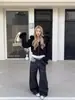 Jeans Cimitarra 2025 com Costura Vintage Americana e Design Refletivo para Homens e Mulheres, Calça Solta Reta com Vibe Lavada