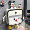 Caja de pañuelos de doble capa montada en la pared sin perforaciones, caja de papel multifuncional, hogar, baño, caja de almacenamiento simple de alto valor