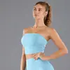 Nuevo Top de Yoga Cruzado de Color Sólido, Bandeau Fruncido, Transpirable, Ajuste Delgado, Antideslizante, Ropa Interior Deportiva para Correr, Ropa de Fitness