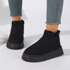 Botas de nieve de suela gruesa, talla grande, para mujer, nuevo estilo invierno 2026, calidad de exportación, forradas de felpa, engrosadas para abrigar, diseño sin cordones, zapatos de algodón al por mayor para ventas transfronterizas