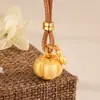 Collar con Cuerda Trenzada y Colgante de Plata Pura S990 de Caqui y Cacahuete para Mujer Nuevo Estilo Chino Cadena Versátil para Suéter Suceden Cosas Buenas