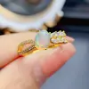 Anillo Popular de Ópalo Blanco Natural al por Mayor de Fábrica Plata S925 Incrustado Piedra Principal 5*7 Joyería de Lujo Venta Directa de Fábrica