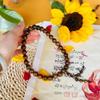 Pulseira de contas de pau-rosa preto e amarelo de folha grande, sândalo vermelho africano, 108 contas, Joias Artesanato, pulseira de madeira Putian