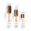 Cepillo para barba Cepillo para cabeza de aceite Tres anillos de peinado Barbero Limpieza de cabello roto Barrido de cuello Madera maciza Cerda de cerdo Peine para cabello Barba de hombre