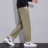 Pantalones cropped para hombre, nuevos pantalones casuales para hombre primavera y otoño 2026, algodón puro, corte recto holgado, para hombres menudos