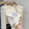 Camiseta de manga larga para niños, nuevo estilo otoño/invierno, con lindos estampados de dibujos animados, diseño moderno y ajustado para niñas