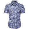 Moda Europea y Americana Casual Camisa Floral de Manga Corta Juventud Delgada Top de Flores de Playa Corte Delgado Cardigan para Deportes al Aire Libre Moderno