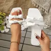 Sandalias Planas de Lazo para Mujer Verano 2025, Sandalias Deslizantes de Cuadrado Europeo y Americano Transfronterizas, Deseo Amazon