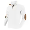 Sudadera de manga larga para hombre, estilo casual deportivo de moda vaquera occidental, con cuello alto acanalado jacquard, estilo otoño e invierno americano, estilo retro americano