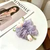 Goma de pelo scrunchie vintage versátil extragrande para adultos, elegante scrunchie floral para coleta