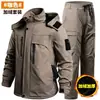 Traje cálido de invierno con forro polar engrosado, ropa de trabajo impermeable y resistente al desgaste para protección laboral, adecuado para soldadura, reparación de automóviles y montañismo