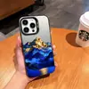 Funda para iPhone 17 Pro de Estilo Ins de Lujo Ligero con Paisaje de Montañas y Ríos Azules, Cubierta Protectora Pintada con UV con Patrones Personalizables