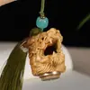 Difusor de Incenso Sandália Verde Zodíaco Dragão Suporte para Incenso Esculpido em Forma de Cabeça de Dragão Pingente de Borla da Sorte Corrente de Celular Chaveiro Ornamento