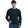 Suéter de Tricô Popular Europeu Plus Size de Manga Longa para Homens, Estilo de Negócios Britânico com Gola Henley para Outono e Inverno, Venda por Atacado de Fábrica