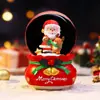 Bola de cristal de Natal produto novo transfronteiriço caixa de música, caixa de música criativa com neve brilhante Papai Noel, presente de feriado