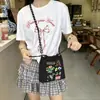 Bolsa de Teléfono Móvil Estilo Ins de Moda para Mujer para Ir al Trabajo en Primavera y Verano Nueva Bolsa Pequeña de Tela con Flores Bolso de Teléfono Móvil Bordado con Flores de Moda