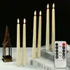 Luz de vela electrónica LED estilo europeo de tallo largo, decoración para cena a la luz de las velas, forma de espiral, luz de vela controlable por control remoto