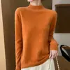 Gola alta de malha outono e inverno moda versátil camada base suéter de lã quente para mulheres, novo modelo sem costura