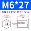 Acero al Carbono Galvanizado Espárrago de Agujero Ciego Tuerca Hexagonal Columna Chasis Lámina Metálica Placa de Presión Tuerca Columna Bso-M2M2.5M5M6M8