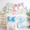 Globo Digital de Película de Aluminio de 32 pulgadas Color Gelatina Cristal Azul Decoración de Fiesta Escena de Cumpleaños Número 1 Infantil