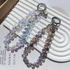 Celebridad de Internet Flash Cadena para Teléfono Móvil Moda Simple Muñeca Fresa Cristal Cordón 2024 Joyería Bolsa Colgante de Llave Joyería