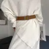 Estilo Novo 2025 Cinto Simples e Versátil de Camurça Pu com Fivela Quadrada de Veludo Fosco, Cinto para Todas as Estações, Cinto Acessório para Jeans para Mulheres