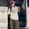 Conjunto de Niña Otoño 2026 Nuevo Estilo: Conjunto de Sudadera y Jeans Falsos de Dos Piezas para Niñas, Conjunto de Dos Piezas Estilo Coreano de Ropa de Trabajo para Estudiantes de Secundaria