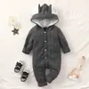 Macacão Moletom com Capuz e Coração para Bebê 0-2 Anos Macacão com Zíper e Laço para Bebê Moletom Outono e Inverno Macacão Morango
