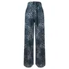Nuevos Pantalones de Yoga para Mujer Otoño/Invierno 2026 Cintura Alta Levanta Glúteos Holgados Pantalones de Fitness Cintura con Cordón Estampado de Leopardo Pierna Ancha Pantalones para Correr