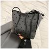 Corea del Sur Dulce Lazo Cinta Corazón de Melocotón Bolso Cubo para Mujer 2024 Nueva Moda Lunares Bolso de Hombro para Viajes