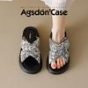 Pantuflas Augu Shiden de Estilo Chino Gruesas para Mujer, para Verano al Aire Libre, Modelo Nuevo 2026, Pantuflas de Deslizamiento para el Hogar con Sensación de Caminar sobre las Nubes