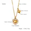Moda Coreana Ins Colar Simples com Pingente de Coração e Diamante Aço Inoxidável Banhado a Ouro 18K Luxo Acessível Corrente Elegante para Clavícula para Mulheres