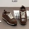 Zapatillas de entrenamiento alemanas verdes estilo retro de cuero genuino, zapatos para mujer, nueva colección otoño/invierno 2026, zapatillas casual versátiles, zapatos estilo Forrest Gump