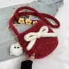 Elegante Bolso de Peluche Mariposa Xiaomi para Mujer 2026 Otoño Nuevo de Moda Bolso de Hombro Único Bolso Cruzado Bolso Cubo para Viajes