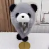 Gorro de Peluche de Panda Lindo para Padre e Hijo Otoño e Invierno Engrosado y Cálido para Circunferencia de Cabeza Grande Gorro Pulóver con Orejas de Imitación de Piel de Zorro Protección Auditiva