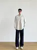 Camisa de Manga Larga a Rayas Claras Estilo Retro Japonés para Hombre, Otoño e Invierno, Estilo Universitario, Holgada, Casual, Versátil, Camisa Chaqueta
