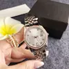 Mostrador cravejado de diamantes, pulseira de relógio feminina na cor dourada, calendário, relógio de pulso feminino de quartzo, relógio feminino minimalista