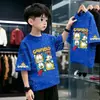 Verano 2026 Nuevo Algodón Puro Camiseta de Manga Corta para Niños Patrón Estrellado Suelta Media Manga Superior Moderna
