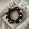 Elásticos de Cabelo de Alta Qualidade com Contas Estilo Coreano e Japonês, Faixas de Cabelo Elegantes Simples e Versáteis para Rabos de Cavalo